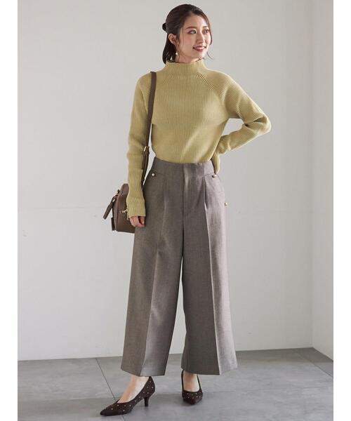 Te chichi（テチチ）の「モールリブスタンドネックニット（ニット/セーター・レディース・グリーン/チャコールグレー/オフホワイト・F）」の5枚目の写真