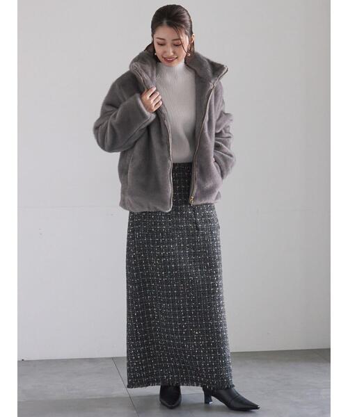 Te chichi（テチチ）の「モールリブスタンドネックニット（ニット/セーター・レディース・グリーン/チャコールグレー/オフホワイト・F）」の8枚目の写真