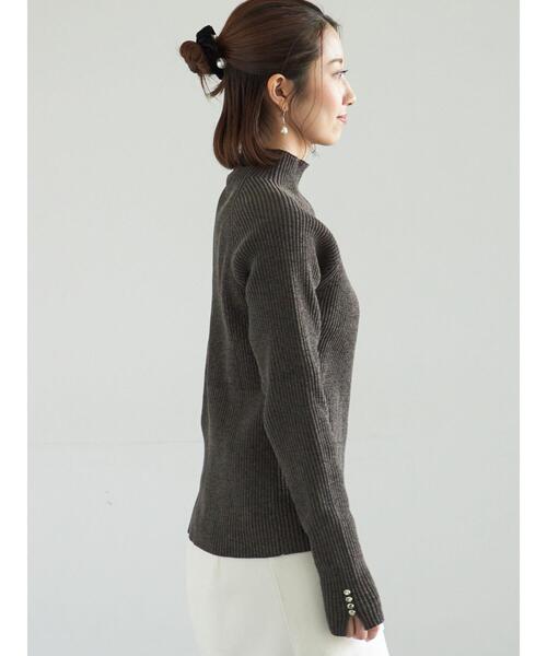 Te chichi（テチチ）の「モールリブスタンドネックニット（ニット/セーター・レディース・グリーン/チャコールグレー/オフホワイト・F）」の14枚目の写真