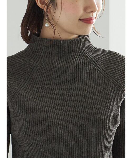 Te chichi（テチチ）の「モールリブスタンドネックニット（ニット/セーター・レディース・グリーン/チャコールグレー/オフホワイト・F）」の15枚目の写真