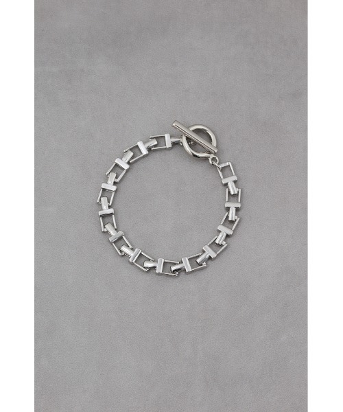 AZUL by moussy（アズールバイマウジー）の「スクエアブロックチェーンブレスレット（ブレスレット・メンズ・シルバー/ブラック・FREE）」の10枚目の写真