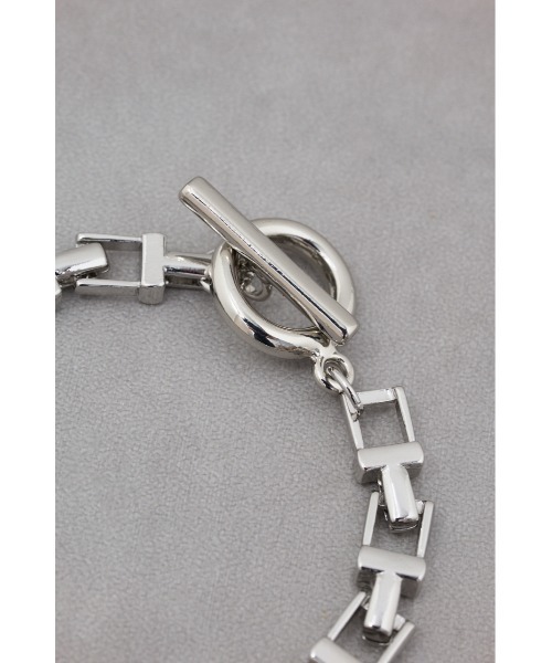 AZUL by moussy（アズールバイマウジー）の「スクエアブロックチェーンブレスレット（ブレスレット・メンズ・シルバー/ブラック・FREE）」の12枚目の写真