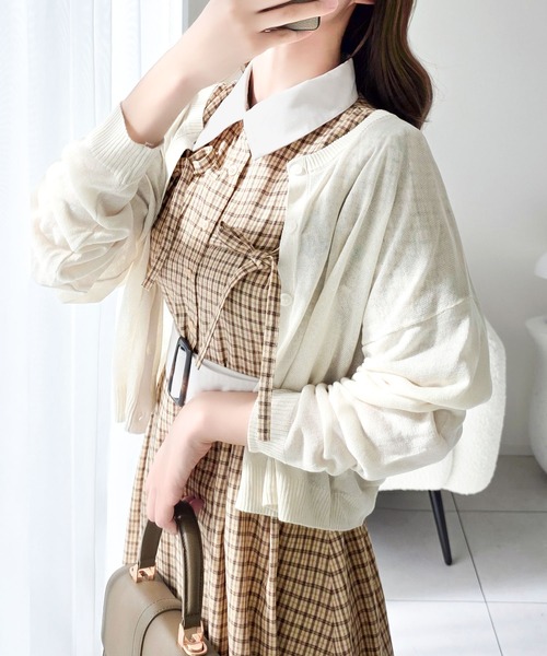 mily bilet(ミウィビレット)の「【mily bilet】レトロムードを纏う。配色襟×アシメリボン共布ベルト付きロングワンピース(ワンピース・レディース・ベージュ/ブラウン・LARGE/MEDIUM/SMALL/X-LARGE)」の22枚目の写真