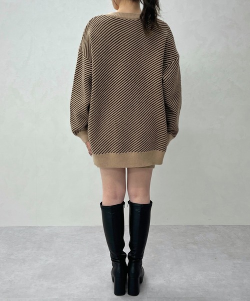 MISCH MASCH(ミッシュマッシュ)の「一部店舗限定 ボーダーニットセットアップ(トップス+パンツ+ストール)(セットアップ・レディース・ブラウン/ベージュ・フリ-)」の10枚目の写真