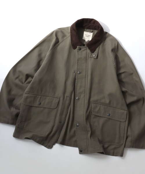 Lazar（ラザル）の「Denim & Canvas Hunting Jacket/オーバーサイズ 襟コーデュロイ デニム キャンバス ハンティングジャケット/カバーオールジャケット/ブルゾン/レディース メンズ（ブルゾン・メンズ・ブラウン/カーキ/ブラック/オフホワイト/ブラック系その他/ブルー・M/LL/L）」の5枚目の写真