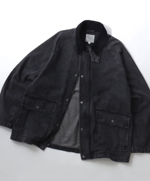 Lazar（ラザル）の「Denim & Canvas Hunting Jacket/オーバーサイズ 襟コーデュロイ デニム キャンバス ハンティングジャケット/カバーオールジャケット/ブルゾン/レディース メンズ（ブルゾン・メンズ・ブラウン/カーキ/ブラック/オフホワイト/ブラック系その他/ブルー・M/LL/L）」の3枚目の写真