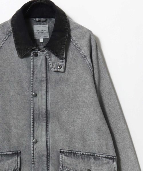 Lazar（ラザル）の「Denim & Canvas Hunting Jacket/オーバーサイズ 襟コーデュロイ デニム キャンバス ハンティングジャケット/カバーオールジャケット/ブルゾン/レディース メンズ（ブルゾン・メンズ・ブラウン/カーキ/ブラック/オフホワイト/ブラック系その他/ブルー・M/LL/L）」の9枚目の写真