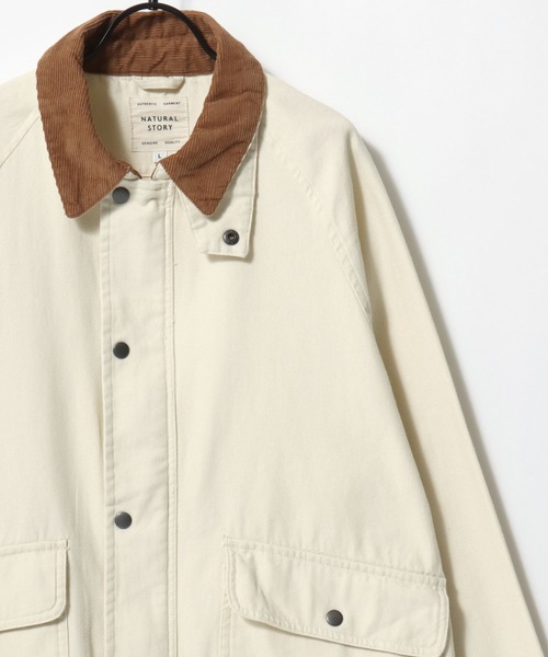 Lazar（ラザル）の「Denim & Canvas Hunting Jacket/オーバーサイズ 襟コーデュロイ デニム キャンバス ハンティングジャケット/カバーオールジャケット/ブルゾン/レディース メンズ（ブルゾン・メンズ・ブラウン/カーキ/ブラック/オフホワイト/ブラック系その他/ブルー・M/LL/L）」の7枚目の写真