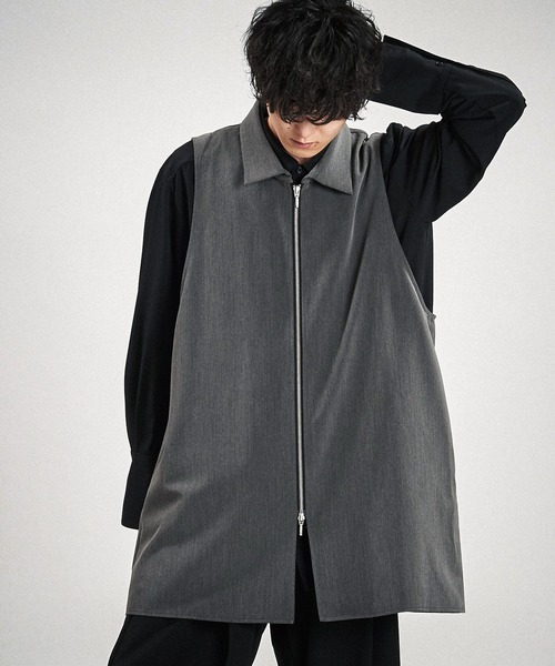 NO ID.】Layered Cape Zip Shirt / レイヤード ケープ ジップ シャツ