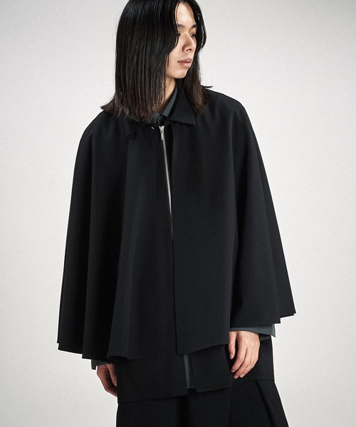 NO ID.(ノーアイディ)の「【NO ID.】Layered Cape Zip Shirt / レイヤード ケープ ジップ シャツ(シャツ/ブラウス・メンズ・グレー/ブラック・ONE SIZE)」の14枚目の写真