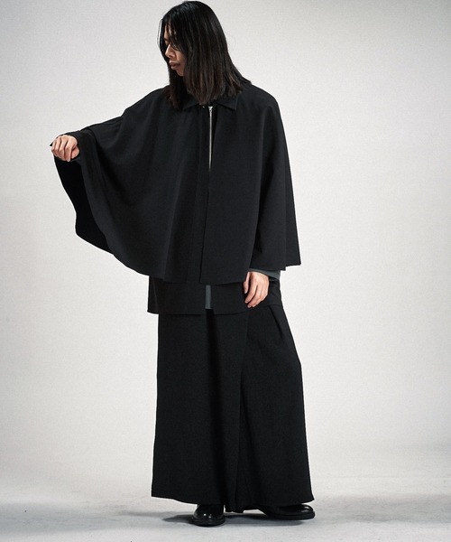 NO ID.(ノーアイディ)の「【NO ID.】Layered Cape Zip Shirt / レイヤード ケープ ジップ シャツ(シャツ/ブラウス・メンズ・グレー/ブラック・ONE SIZE)」の15枚目の写真