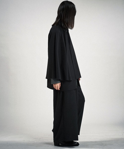 NO ID.(ノーアイディ)の「【NO ID.】Layered Cape Zip Shirt / レイヤード ケープ ジップ シャツ(シャツ/ブラウス・メンズ・グレー/ブラック・ONE SIZE)」の17枚目の写真