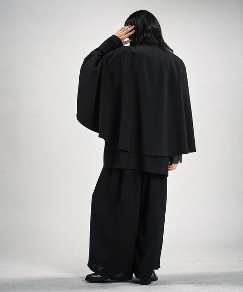 NO ID.(ノーアイディ)の「【NO ID.】Layered Cape Zip Shirt / レイヤード ケープ ジップ シャツ(シャツ/ブラウス・メンズ・グレー/ブラック・ONE SIZE)」の18枚目の写真