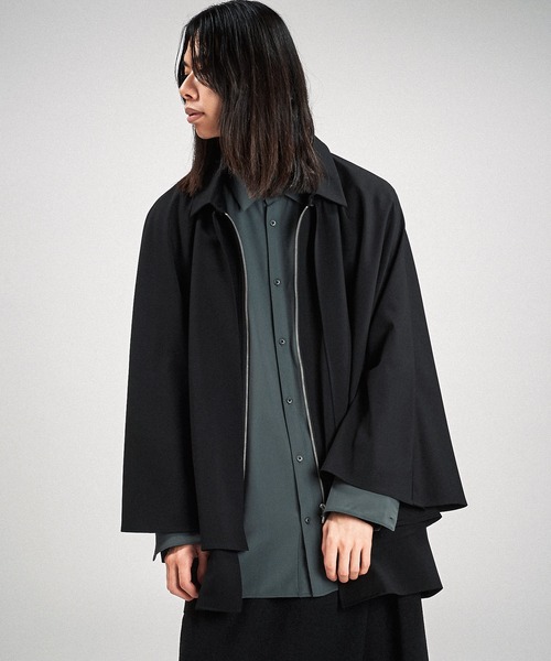 NO ID.(ノーアイディ)の「【NO ID.】Layered Cape Zip Shirt / レイヤード ケープ ジップ シャツ(シャツ/ブラウス・メンズ・グレー/ブラック・ONE SIZE)」の20枚目の写真
