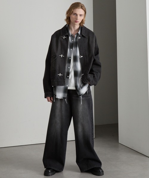 cussil（クシル）の「【cussil/クシル】ヴィンテージライク デニム ファイヤーマンブルゾン（デニムジャケット・メンズ・ブラック/ブルー・L/M/S）」の7枚目の写真