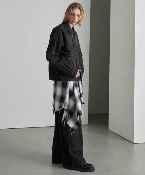 cussil（クシル）の「【cussil/クシル】ヴィンテージライク デニム ファイヤーマンブルゾン（デニムジャケット・メンズ・ブラック/ブルー・L/M/S）」の11枚目の写真