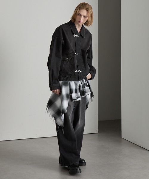 cussil（クシル）の「【cussil/クシル】ヴィンテージライク デニム ファイヤーマンブルゾン（デニムジャケット・メンズ・ブラック/ブルー・L/M/S）」の13枚目の写真