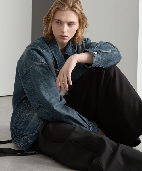 cussil（クシル）の「【cussil/クシル】ヴィンテージライク デニム ファイヤーマンブルゾン（デニムジャケット・メンズ・ブラック/ブルー・L/M/S）」の15枚目の写真