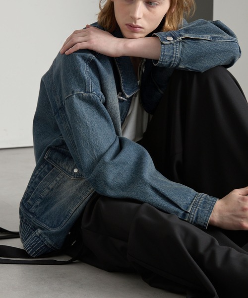 cussil（クシル）の「【cussil/クシル】ヴィンテージライク デニム ファイヤーマンブルゾン（デニムジャケット・メンズ・ブラック/ブルー・L/M/S）」の16枚目の写真