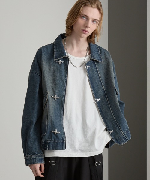 cussil（クシル）の「【cussil/クシル】ヴィンテージライク デニム ファイヤーマンブルゾン（デニムジャケット・メンズ・ブラック/ブルー・L/M/S）」の17枚目の写真