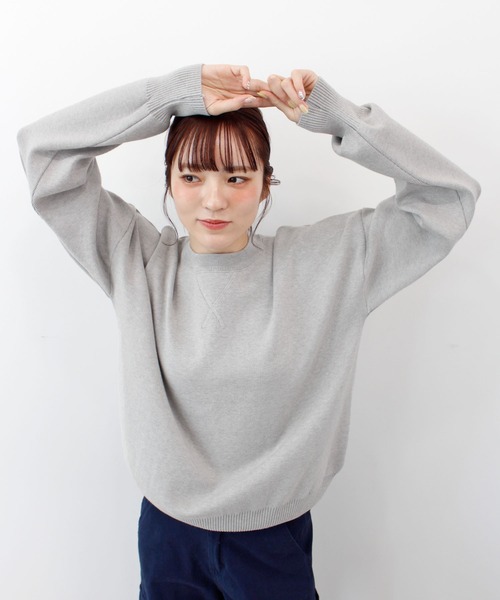 ABYS（アビス）の「《26SS 新作》スウェットライクニット（ニット/セーター・レディース・ライトイエロー/ライトピンク/オレンジ/ライトグレー・FREE）」の8枚目の写真