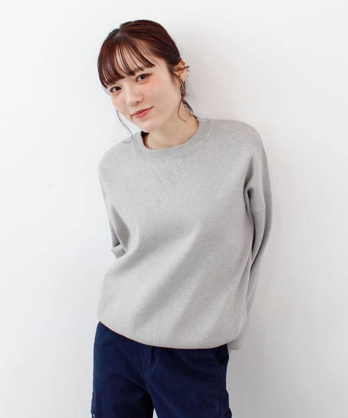 ABYS（アビス）の「《26SS 新作》スウェットライクニット（ニット/セーター・レディース・ライトイエロー/ライトピンク/オレンジ/ライトグレー・FREE）」の9枚目の写真