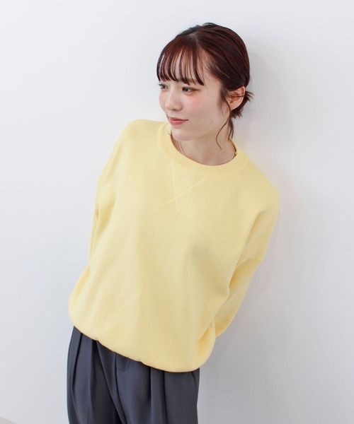 ABYS（アビス）の「《26SS 新作》スウェットライクニット（ニット/セーター・レディース・ライトイエロー/ライトピンク/オレンジ/ライトグレー・FREE）」の17枚目の写真
