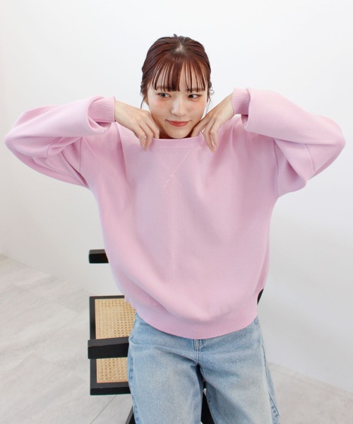 ABYS（アビス）の「《26SS 新作》スウェットライクニット（ニット/セーター・レディース・ライトイエロー/ライトピンク/オレンジ/ライトグレー・FREE）」の20枚目の写真