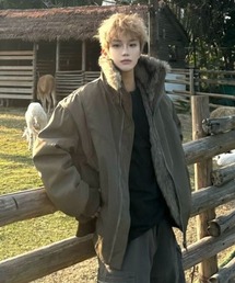 B.R.U（ブル）の「インナーファーZIPブルゾン（テーラードジャケット）」