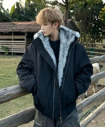 B.R.U（ブル）の「インナーファーZIPブルゾン（テーラードジャケット）」