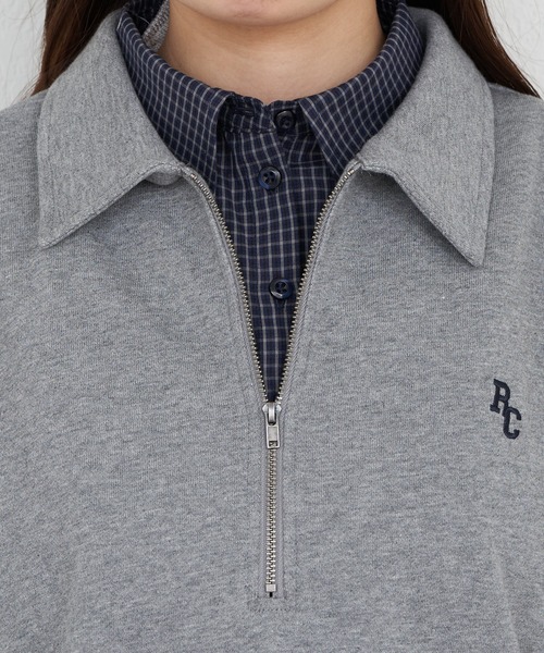 RAY CASSIN(レイカズン)の「ハーフジップレイヤードスウェット(スウェット・レディース・ネイビー/グレー/ホワイト系その他・FREE)」の8枚目の写真