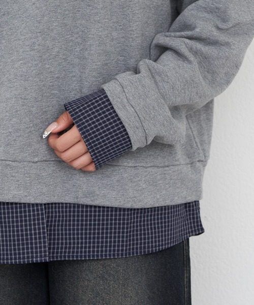 RAY CASSIN(レイカズン)の「ハーフジップレイヤードスウェット(スウェット・レディース・ネイビー/グレー/ホワイト系その他・FREE)」の10枚目の写真