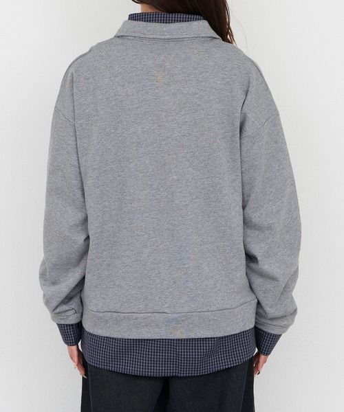 RAY CASSIN(レイカズン)の「ハーフジップレイヤードスウェット(スウェット・レディース・ネイビー/グレー/ホワイト系その他・FREE)」の6枚目の写真