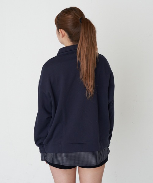 RAY CASSIN(レイカズン)の「ハーフジップレイヤードスウェット(スウェット・レディース・ネイビー/グレー/ホワイト系その他・FREE)」の21枚目の写真