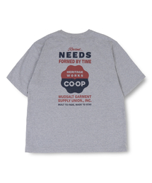 MUDSALT（マッドソルト）の「COOP グラフィック 半袖Tシャツ メランジグレー（Tシャツ/カットソー）」