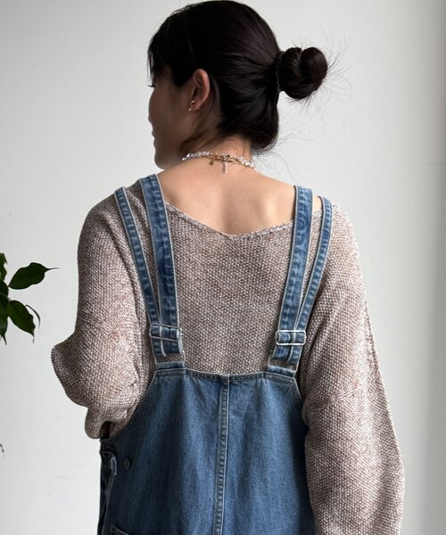 DouDou（ドゥドゥ）の「深Vデニムサロペット（つなぎ/オールインワン・レディース・ブルー・36/38）」の13枚目の写真