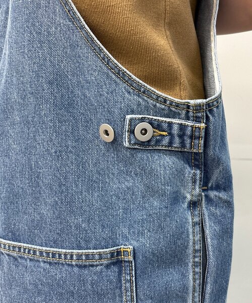 DouDou（ドゥドゥ）の「深Vデニムサロペット（つなぎ/オールインワン・レディース・ブルー・36/38）」の21枚目の写真