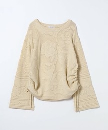 JEANASIS（ジーナシス）の「レースパターンドロストプルオーバー/650173（ニット/セーター）」