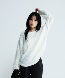 JEANASIS | レースパターンドロストプルオーバー/650173(ニット/セーター)