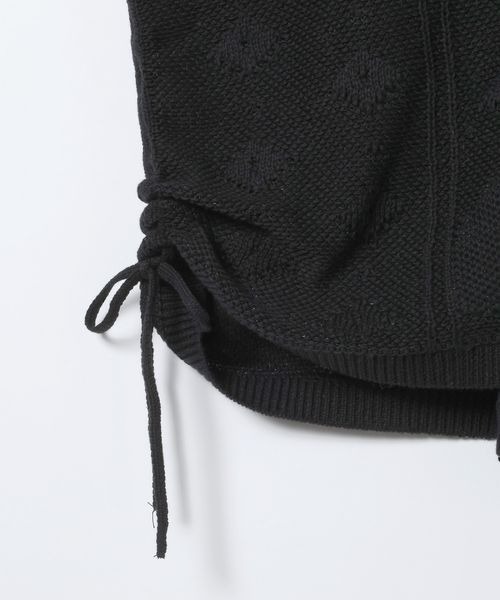 JEANASIS（ジーナシス）の「レースパターンドロストプルオーバー/650173（ニット/セーター・レディース・ホワイト/ブラック/ベージュ・FREE）」の9枚目の写真