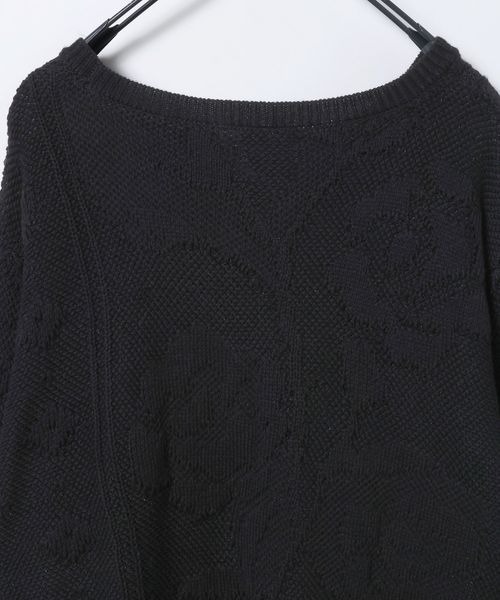 JEANASIS（ジーナシス）の「レースパターンドロストプルオーバー/650173（ニット/セーター・レディース・ホワイト/ブラック/ベージュ・FREE）」の10枚目の写真