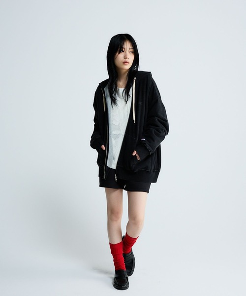 JEANASIS（ジーナシス）の「レースパターンドロストプルオーバー/650173（ニット/セーター・レディース・ホワイト/ブラック/ベージュ・FREE）」の22枚目の写真