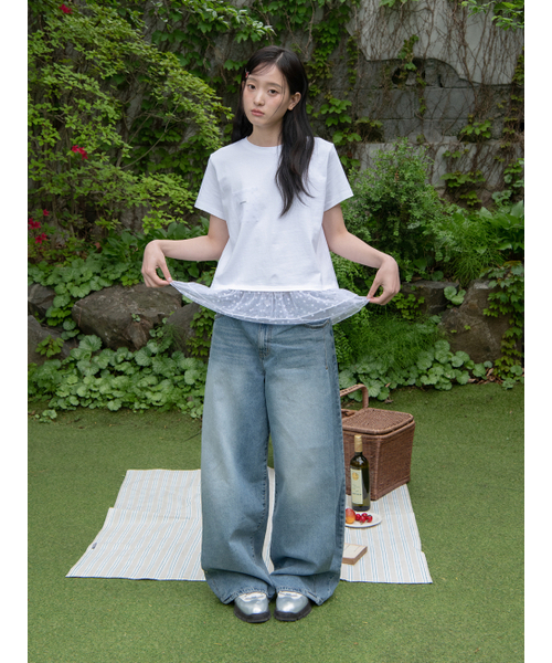 OAFISH(オアフィッシュ)の「DOT RUFFLE POCKET T-SHIRT, WHITE(Tシャツ/カットソー・レディース・その他・ONE SIZE)」の4枚目の写真