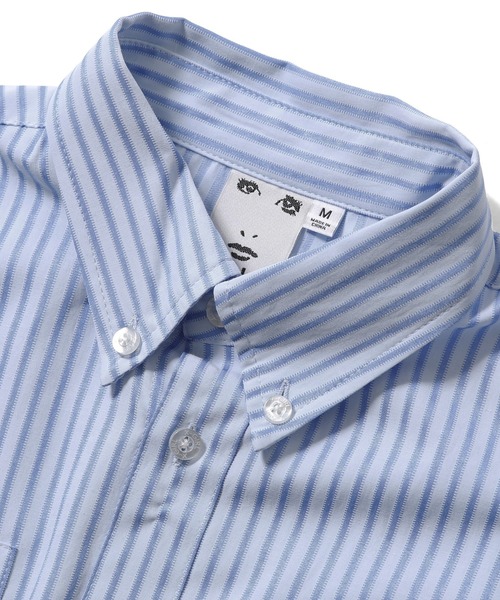 X-girl（エックスガール）の「FACE CROPPED L/S SHIRT（シャツ/ブラウス・レディース・ライトブルー/ホワイト/ピンク・S/M）」の5枚目の写真