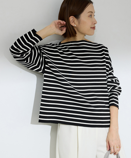 IENA（イエナ）の「ダブルボーダープルオーバー（ニット/セーター・レディース・ブラック系その他/ブルー・FREE）」の7枚目の写真