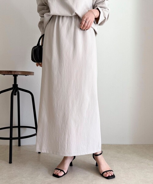 fredy emue（フレディエミュ）の「【セットアップ対応】パウダリーツイルイージータイトスカート（スカート・レディース・ブラック/ベージュ・38/36）」の14枚目の写真