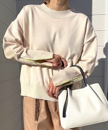 Q | バイカラーZIPニット(ニット/セーター)