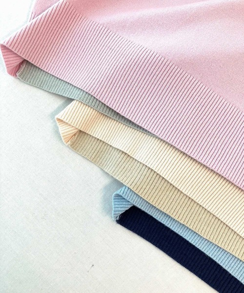 Q(キュー)の「バイカラーZIPニット(ニット/セーター・レディース・アイボリー/ライトブルー/ピンク・MEDIUM)」の10枚目の写真