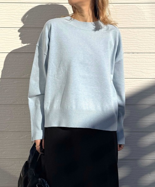 Q(キュー)の「バイカラーZIPニット(ニット/セーター・レディース・アイボリー/ライトブルー/ピンク・MEDIUM)」の19枚目の写真