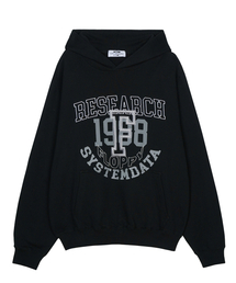 Volume Layered F Lettering Hoodie Black